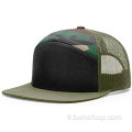 6 Panel Snapback Camo Cap avec facture plate